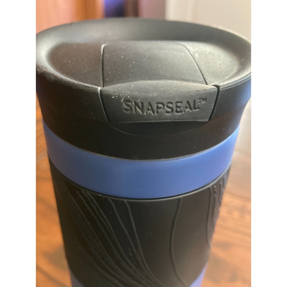 2019 Travel Mug Contigo‎ Blue Stainless Steel SnapSeal Coffee Cup - Picture 3 of 9